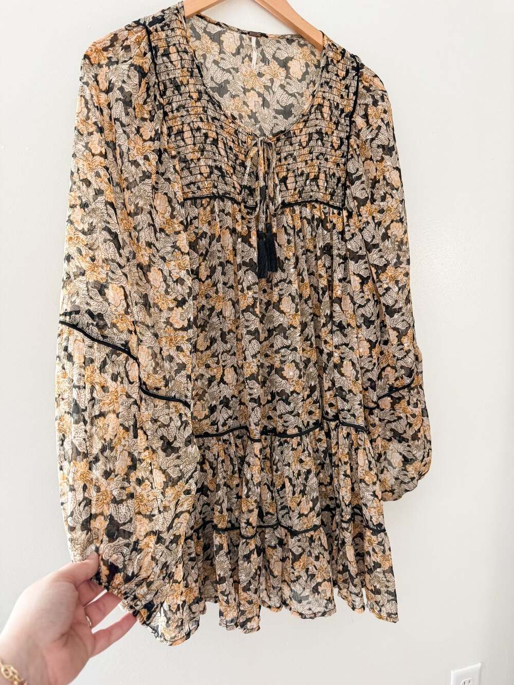 Free People Free Swinging Floral Metallic Mini Dress - Picture 5 of 6